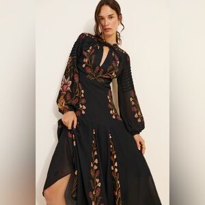 Farm Rio berry Black Dress